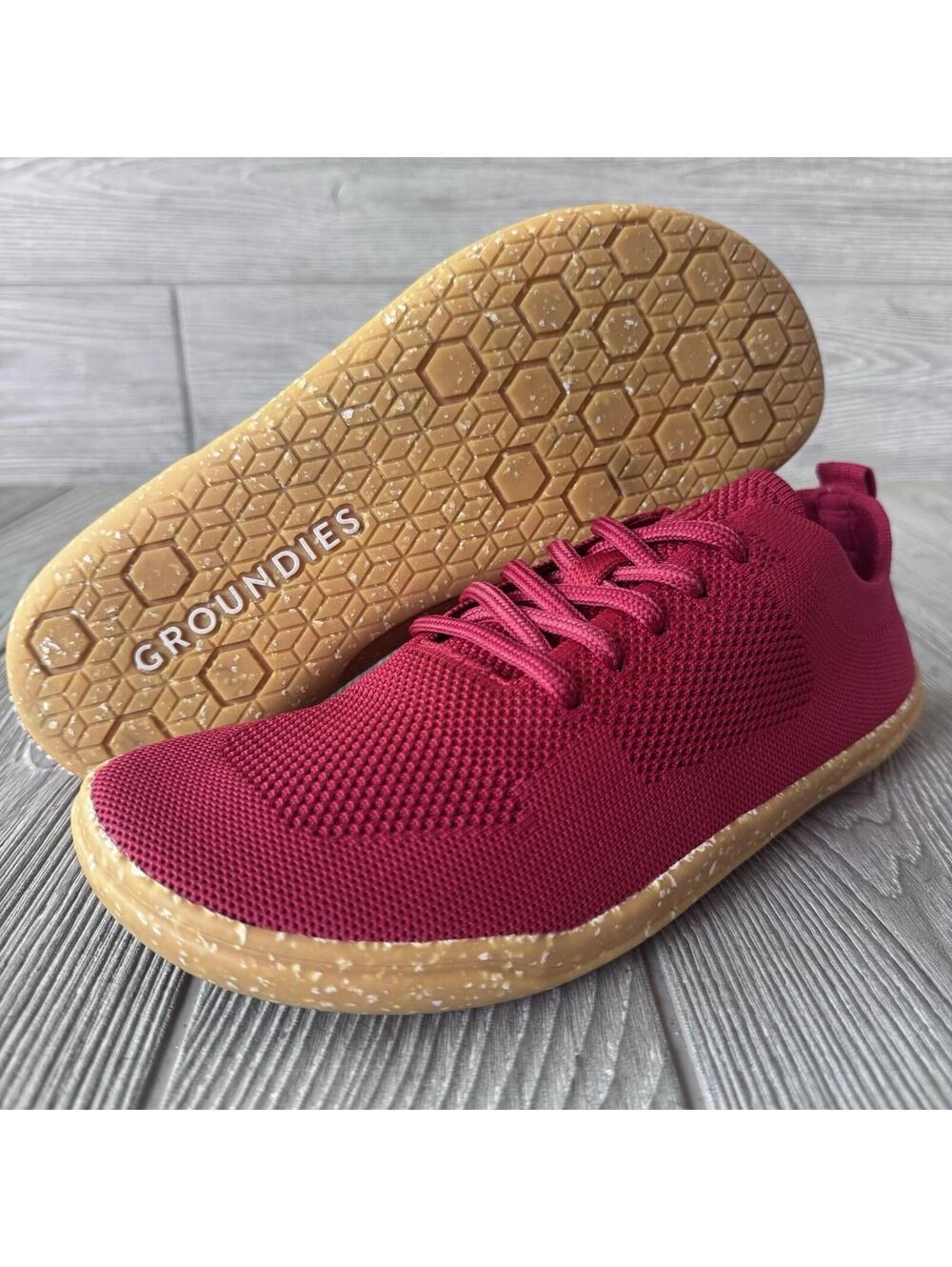 Groundies Barefoot Shoes Women’s Size 10 EU 41 Red Knit Minimalist Zero Drop M8